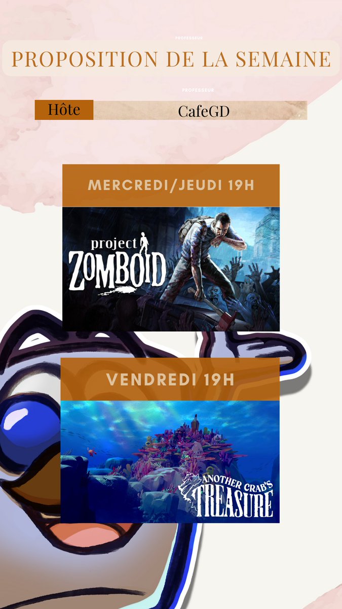 GdCafe's tweet photo. Hey ! Programme de stream qui commence ce soir (ptet avant 19h) 👀
Envie de survie, on va alors découvrir Project Zomboid !

Rdv ce soir à 19h sur https://t.co/6wlHWSW0jq

#twitchtv #twitchfr #montpellier https://t.co/yo7eMtjx1H