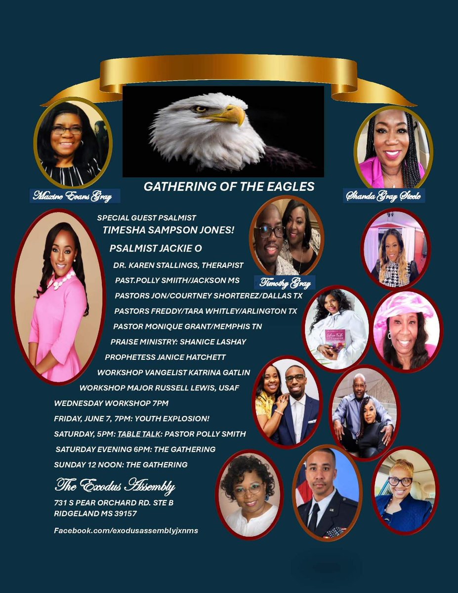 exodusassembly's tweet photo. Make plans to join us! Events are free; just bring an offering of your choice to help support this great saving, delivering, healing project! We are not playing! We are praying! Food service and conference gifts available each night and day! It’s time for your #EXODUS!!! #newlife https://t.co/PTrmVKjQPB