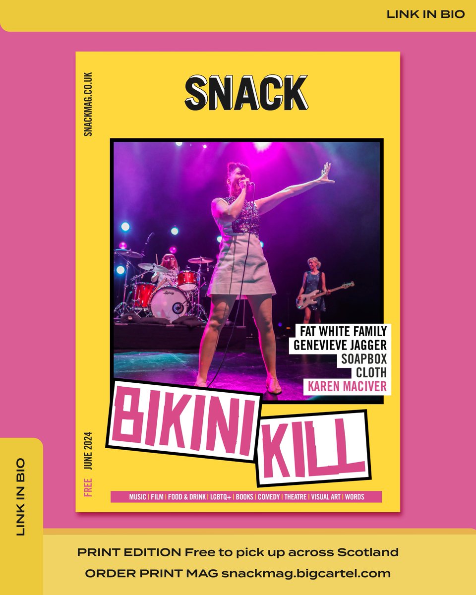 SNACK Find us elsewhere – currently inactive here (@snackmag) on Twitter photo It's SNACK time!
June Issue out now
Featuring:
<a href="/theebikinikill/">Bikini Kill</a>
<a href="/FatWhiteFamily/">Fat White Family</a>
Genevieve Jagger <a href="/poltervieve/">Genevieve Jagger</a>
Soapbox
<a href="/cloth_band/">Cloth</a>
Karen MacIver @musicdesignuk
@margaretmcpens
<a href="/DouglasSkelton1/">Douglas Skelton</a>
<a href="/estherkateswift/">Esther Swift</a>
@Hen_Hoose
@GIfestival
+ loads more
Enjoy 💛 It's SNACK time!
June Issue out now
Featuring:
<a href="/theebikinikill/">Bikini Kill</a>
<a href="/FatWhiteFamily/">Fat White Family</a>
Genevieve Jagger <a href="/poltervieve/">Genevieve Jagger</a>
Soapbox
<a href="/cloth_band/">Cloth</a>
Karen MacIver @musicdesignuk
@margaretmcpens
<a href="/DouglasSkelton1/">Douglas Skelton</a>
<a href="/estherkateswift/">Esther Swift</a>
@Hen_Hoose
@GIfestival
+ loads more
Enjoy 💛