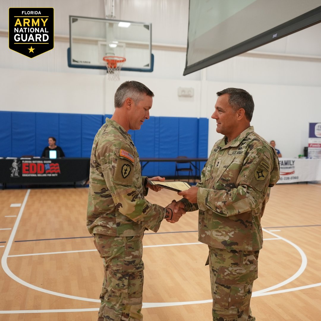 FLArmyGuard's tweet image. The Final Formation, a prestigious event organized by the #FLGuard for soldiers nearing their ETS. This event offers a platform for reenlistment with exceptional #benefits, if eligible some soldiers could receive #bonuses. It also provides opportunities to explore new units &amp;amp; MOS