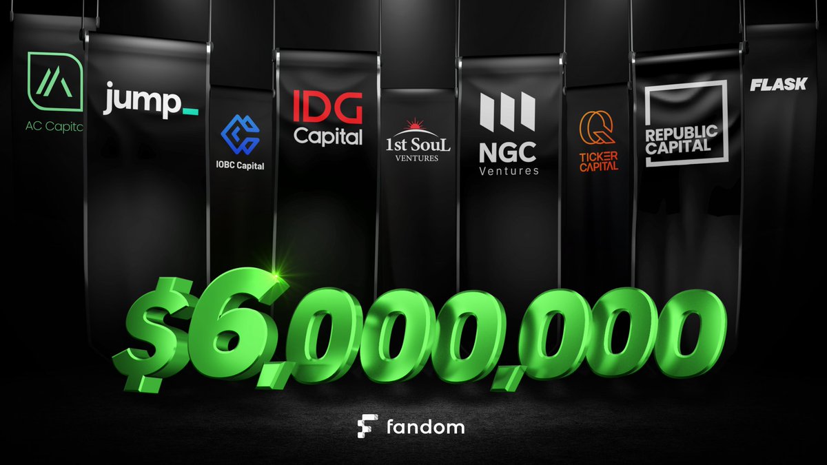 FANDOM's is thrilled to announce to have raised $6M from various backers who also share the same vision as us!  Introducing FANDOM's powerful crypto backers.  

Are you ready for the future of Fan-Fi?  

🎉Join FANDOM Fifth $CRTR Airdrop Quest🎉 app.galxe.com/quest/FANDOMST…