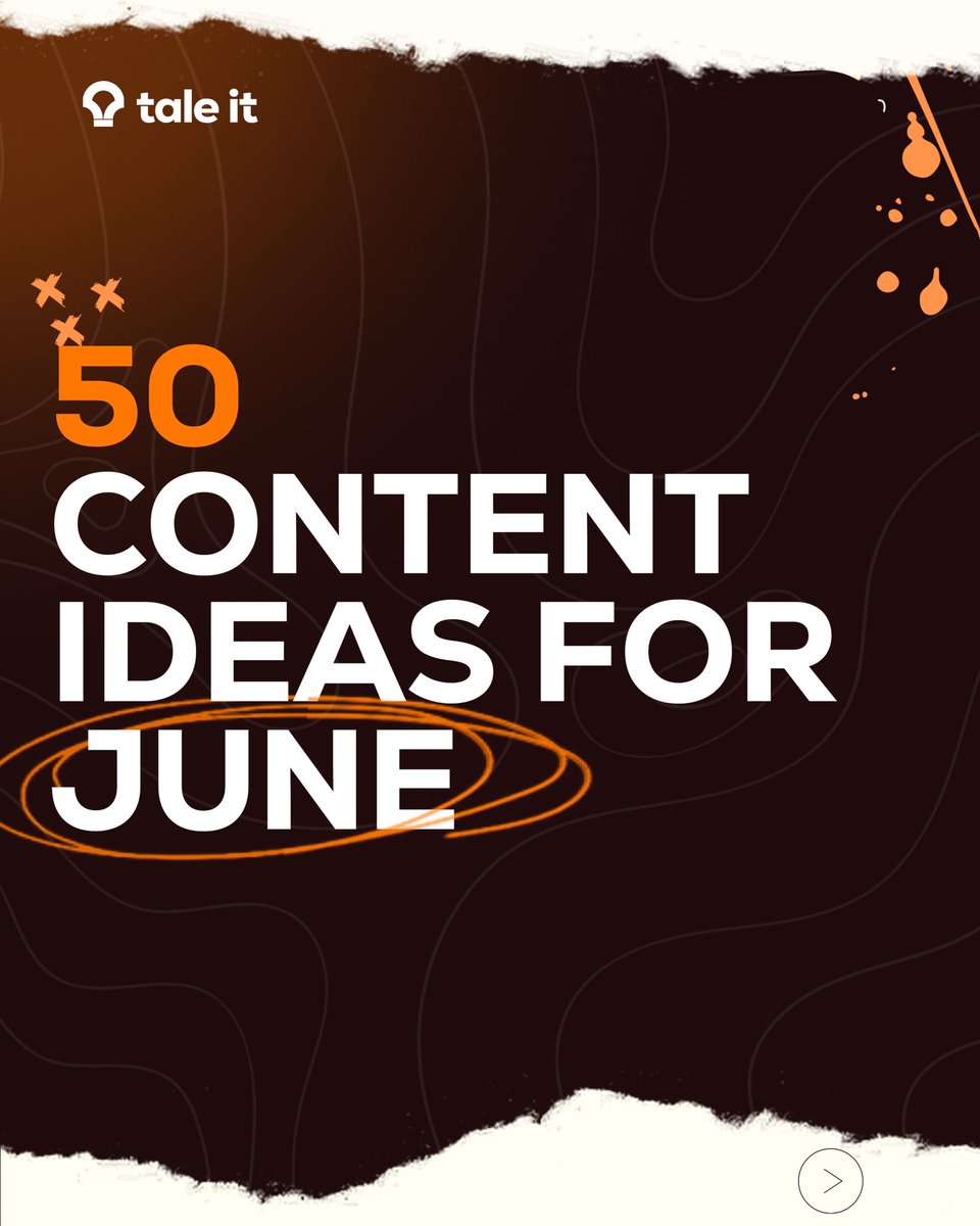 TaleItmedia's tweet photo. "I don't know what to post this June"
After the 'Happy New Month' post what next? Back to posting images of your products?
We have something better for you.
Here are 50 content ideas curated for you in whatever industry you're in.
#TaleItMedia https://t.co/QQTL8TUAC7