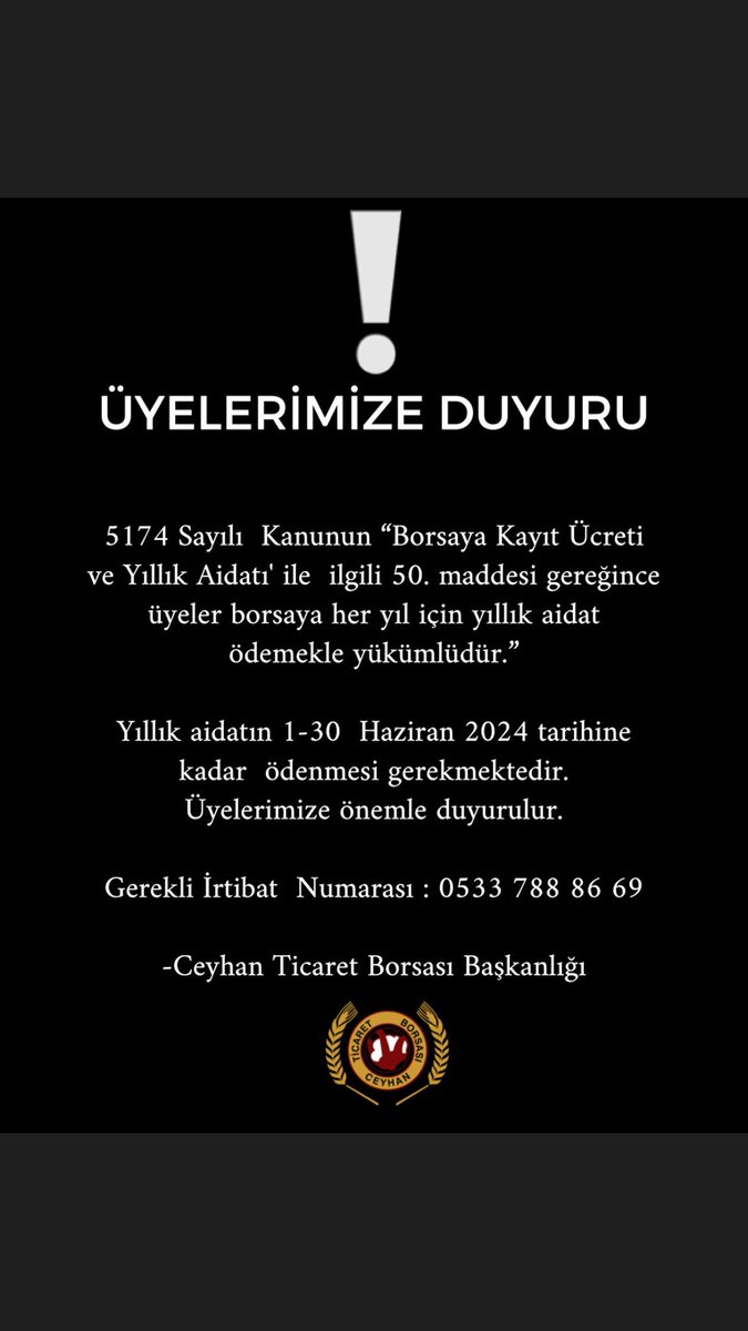 Ceyhan Ticaret Borsası (@ceyhantb) on Twitter photo 