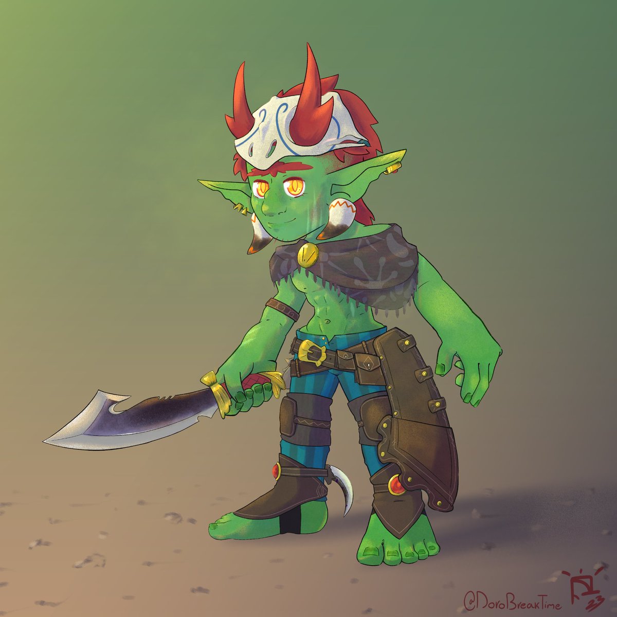 DoroBreakTime's tweet photo. "Nokran Sinnue, el goblin errante"

Mi personaje en la primera campaña larga que juego. Un explorador experto en armas. Caótico neutral e impulsivo, no sabe cuando quedarse quieto y no mide muy bien el peligro, pero sus ataques hacen más daño de lo que parece. https://t.co/IRqXIK2cOv