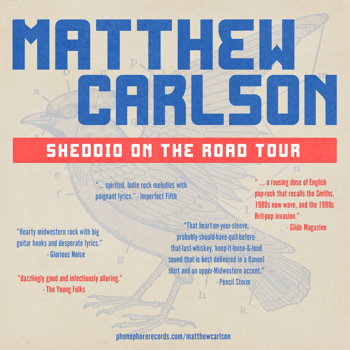 After nearly eight months of planning, prepping, packing and rehearsing my Sheddio On The Road Tour begins tonight!
If you're in the eastern half of the US let's meet up this month at a show and have ourselves a time. We deserve it.
phonophorerecords.com/matthewcarlson
Cheers,
Matty C