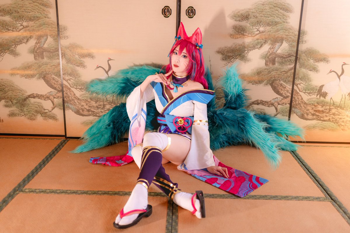 あめ様 アーリ 精霊の花祭りコスプレ Ahri LOL Costume Cosplay / リーグ・オブ・レジェンド✨ 精霊の花祭り アーリ