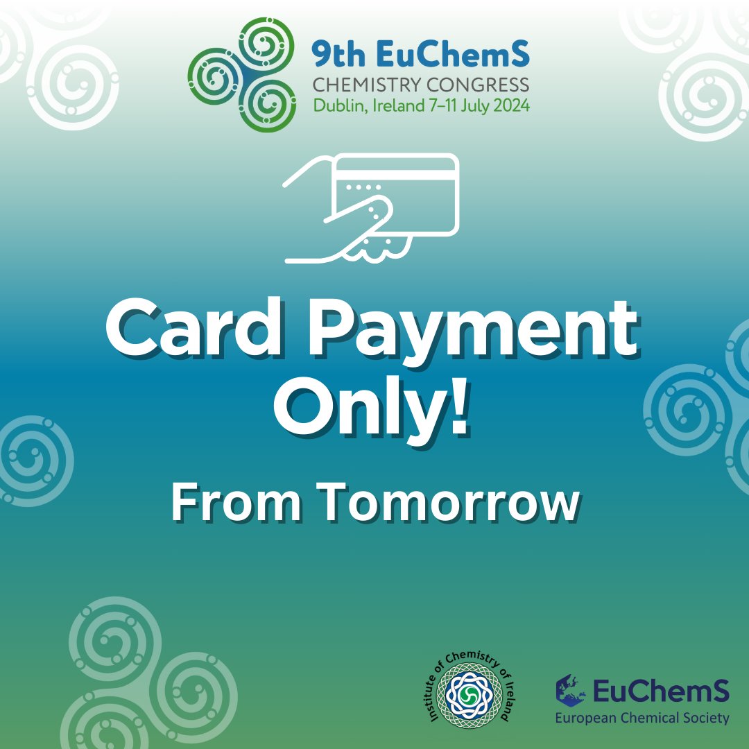 10th EuChemS Chemistry Congress (@euchems_congres) on Twitter photo 🚨 Reminder: Starting tomorrow, we will no longer accept wire transfer payments. Only credit card payments will be allowed. Plan accordingly and secure your spot! #ECC9 <a href="/EuChemS/">EuChemS</a> <a href="/irishchemistry/">ICI Ireland</a> <a href="/RoySocChem/">Royal Society of Chemistry</a> <a href="/RCSI_Irl/">RCSI</a> <a href="/YoungChemists/">EYCN</a> <a href="/ChemistryNews/">Chemistry News</a> <a href="/AmerChemSociety/">American Chemical Society</a> <a href="/ChemistryWorld/">Chemistry World</a> 🚨 Reminder: Starting tomorrow, we will no longer accept wire transfer payments. Only credit card payments will be allowed. Plan accordingly and secure your spot! #ECC9 <a href="/EuChemS/">EuChemS</a> <a href="/irishchemistry/">ICI Ireland</a> <a href="/RoySocChem/">Royal Society of Chemistry</a> <a href="/RCSI_Irl/">RCSI</a> <a href="/YoungChemists/">EYCN</a> <a href="/ChemistryNews/">Chemistry News</a> <a href="/AmerChemSociety/">American Chemical Society</a> <a href="/ChemistryWorld/">Chemistry World</a>