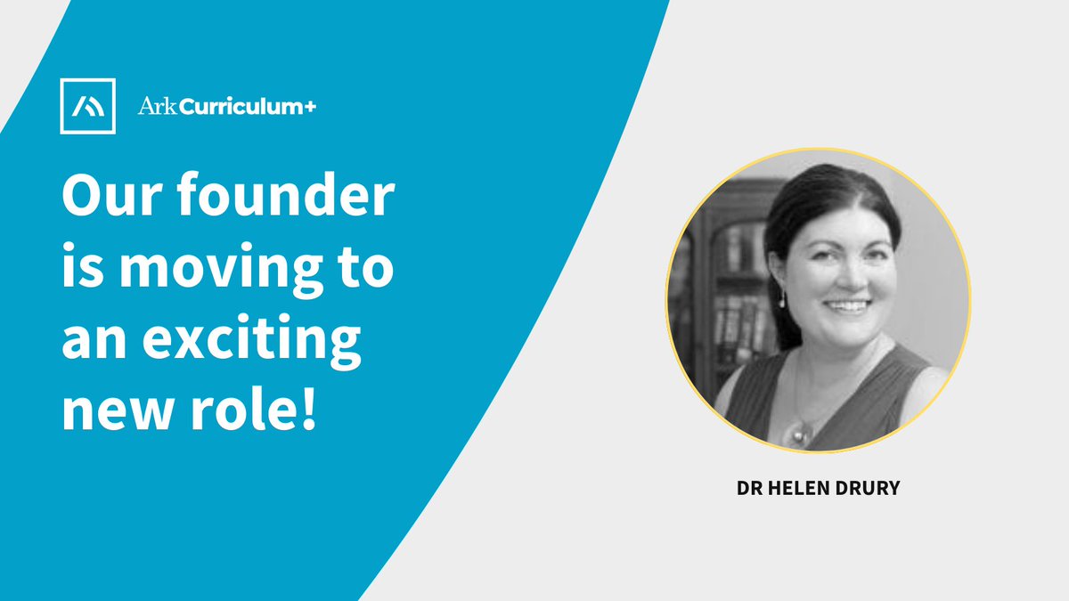 We're delighted to share that <a href="/DrHelenDrury/">Helen Drury</a>, Ark Curriculum Plus founder and Dean of Maths Excellence at Purposeful Ventures, is moving to a new role and will be leading the development of our Expert Advisory Council as its Chair.

Learn more: ow.ly/NEyH50S9oIs