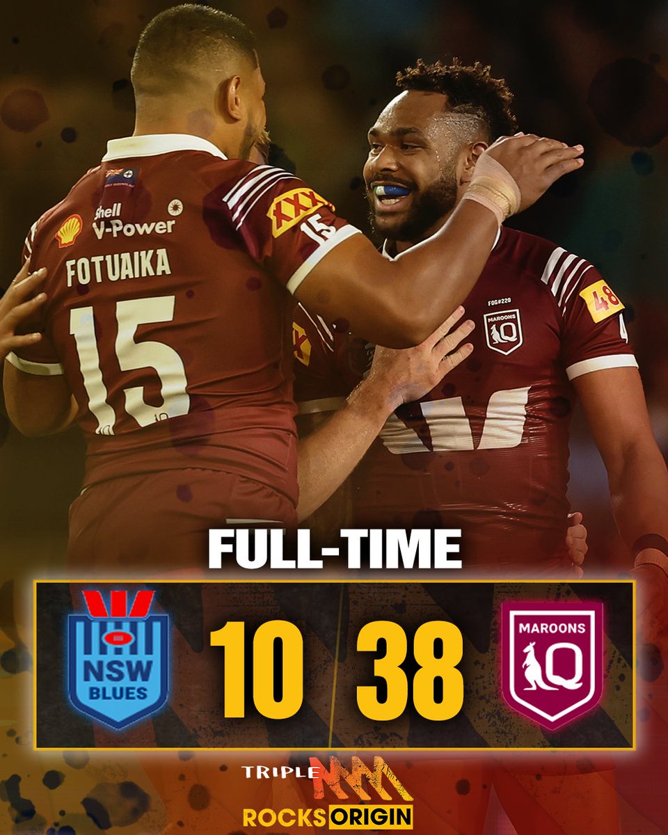 Queensland Maroons saw blood in the water after Sua'ali'i's send off and take a 1-0 lead!