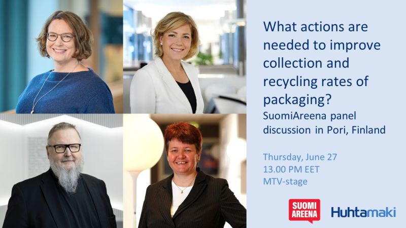 Tulossa <a href="/SuomiAreena/">SuomiAreena</a> an? Tervetuloa kuuntelemaan paneelikeskustelua ruokapakkausten roolista arvoketjussa, kuluttajien näkemyksistä kierrätettävyyteen sekä kaupan ja pakkausvalmistajien toimista. Esittelemme myös tuoreen kuluttajatutkimuksen tulokset.
Lue lisää▶️: