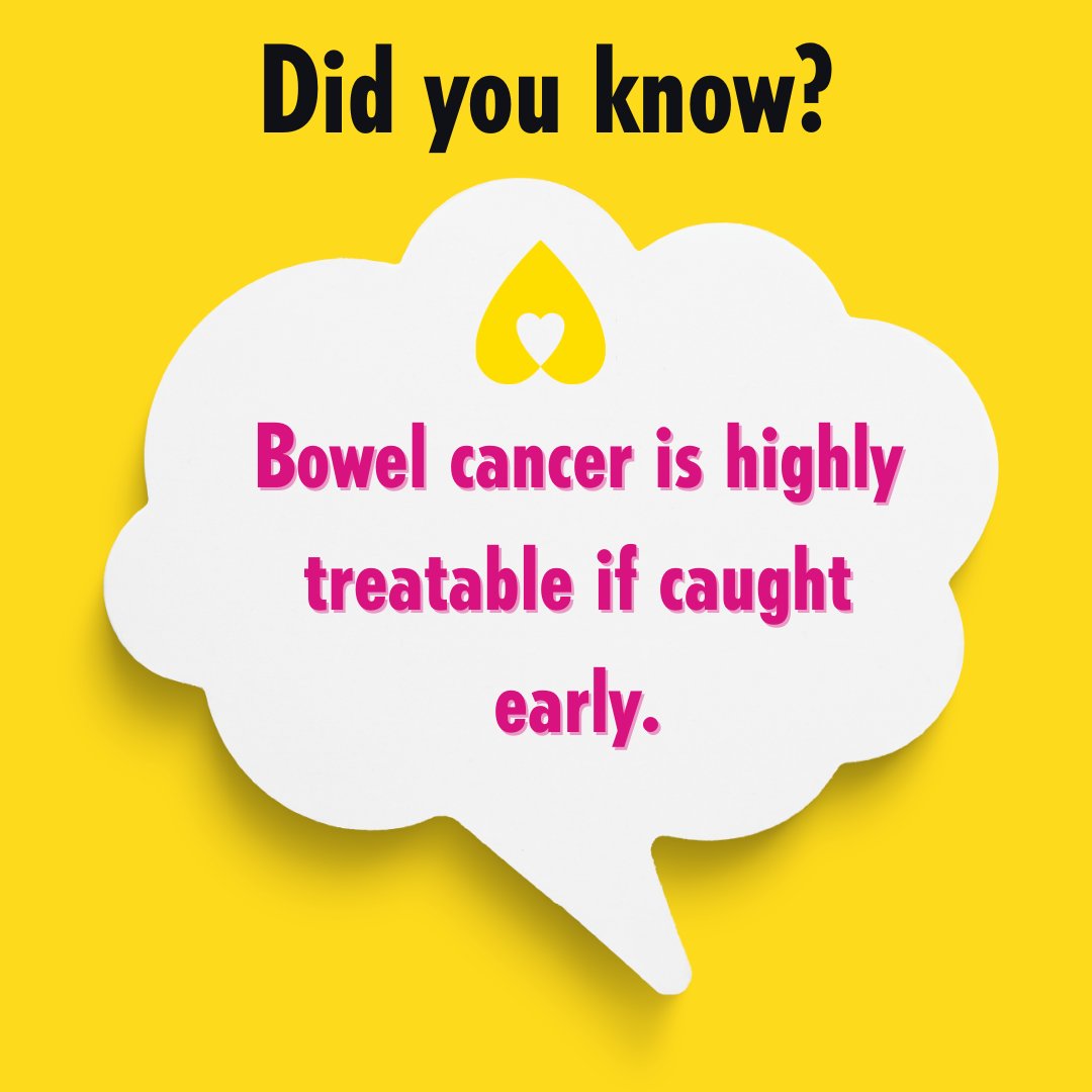 BowelCancerGSY's tweet image. Did you know?

Bowel cancer is highly treatable if caught early. According to various health organisations, the five-year survival rate for bowel cancer that is detected at an early stage before it has spread is over 90%.

#DontSitOnItSortIt