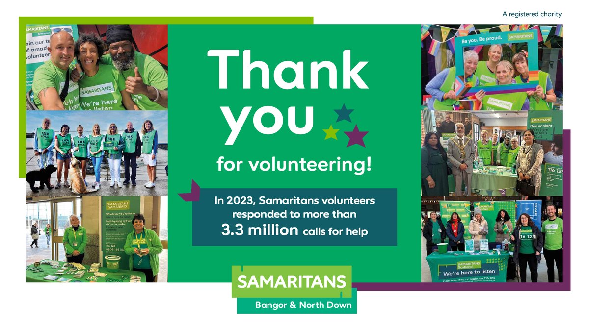 Bangor Samaritans (@bangorndsams) on Twitter photo It's #VolunteersWeek and the best time so say a huge thanks to all our wonderful <a href="/Samaritans/">Samaritans</a> volunteers who respond to calls day and night from those in need of a caring, listening ear. We couldn't do it without you. You let us be there for others, 24/7, 365 days a yr. #ThankYou It's #VolunteersWeek and the best time so say a huge thanks to all our wonderful <a href="/Samaritans/">Samaritans</a> volunteers who respond to calls day and night from those in need of a caring, listening ear. We couldn't do it without you. You let us be there for others, 24/7, 365 days a yr. #ThankYou