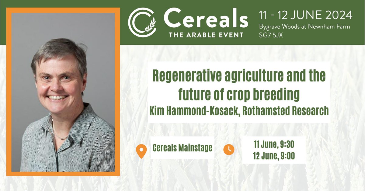 Rothamsted Research (@rothamsted) on Twitter photo 1 week until <a href="/CerealsEvent/">Cereals Event</a> - don't miss Kim Hammond-Kosack on the topic of regenerative agriculture and the future of crop breeding 👩🔬
Come and find us at stand 503 and learn about our agricultural research, it could change the way you farm...
#Cereals2024 1 week until <a href="/CerealsEvent/">Cereals Event</a> - don't miss Kim Hammond-Kosack on the topic of regenerative agriculture and the future of crop breeding 👩🔬
Come and find us at stand 503 and learn about our agricultural research, it could change the way you farm...
#Cereals2024