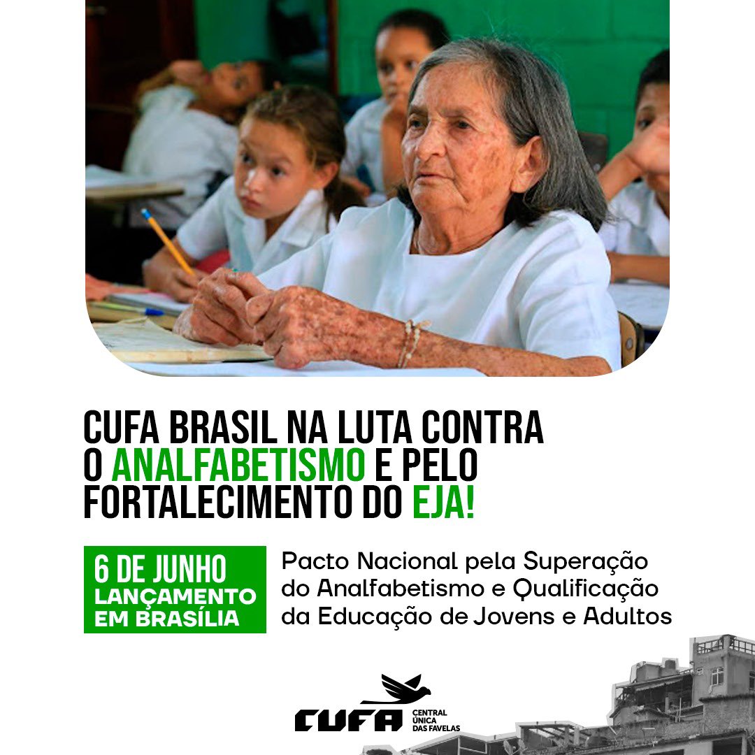 A CUFA reforça seu compromisso com a educação e a inclusão social. Conquistamos duas cadeiras de conselheiros no <a href="/min_educacao/">Ministério da Educação | MEC</a> com Drika Martim e Marcivan Barreto. No dia 6 de junho, lançamento do Pacto Nacional pela Superação do Analfabetismo e Qualificação da EJA em Brasília