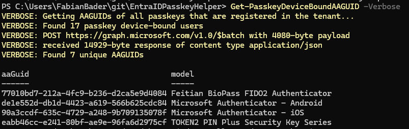 fabian_bader's tweet photo. If you used EntraIdPasskeyHelper on Windows PowerShell and had some issues, I have you covered with some bugfixes in the latest version available on the PowerShell Gallery https://t.co/xu3yooybD0