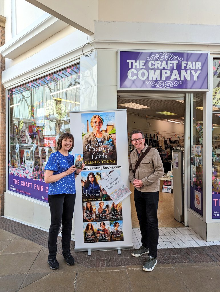soult's tweet photo. Really nice to meet @flaming_nora at her book signing at @thecraftfairco for "The Toffee Factory Girls"! The novel - the first in a trilogy - is set in the old Horner's toffee factory in #ChesterleStreet, almost exactly where @stcuthbertswalk is now 🍬 #CLSIsOpen https://t.co/SiVmXItUoW