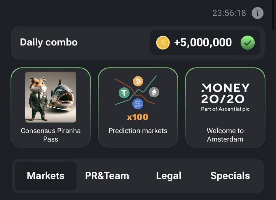 HamsterComb0's tweet photo. Today's 5/June/2023 hamster 🐹 kombat cards 5M Coins Let's Go 
#hamster #cards #hamsterkombat #notcoin #tap https://t.co/qu8FoxgOKq