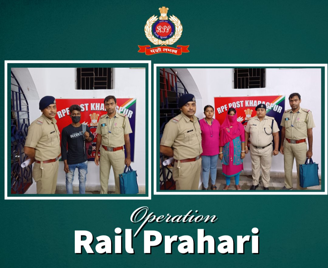 #RPF Kharagpur rescued a 16-year-old girl from a horrific kidnapping case registered at #Kolaghat Police Station- Arrested two accused involved. Men in uniform work together to safeguard the life and dignity of the citizens. #OperationRailPrahari @rpfser