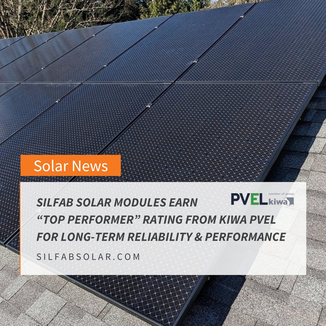 SilfabSolar's tweet photo. Silfab Solar is proud to have earned a “Top Performer” rating for Silfab Elite solar panels under the rigorous Kiwa PV Evolution Labs (PVEL) testing.
Read more at https://t.co/yVkrgwPBK3
#PVEL #TopPerformers #solar #solarnews #madeintheusa
📸 @SouthSoundSolar https://t.co/WskYMw8hwM