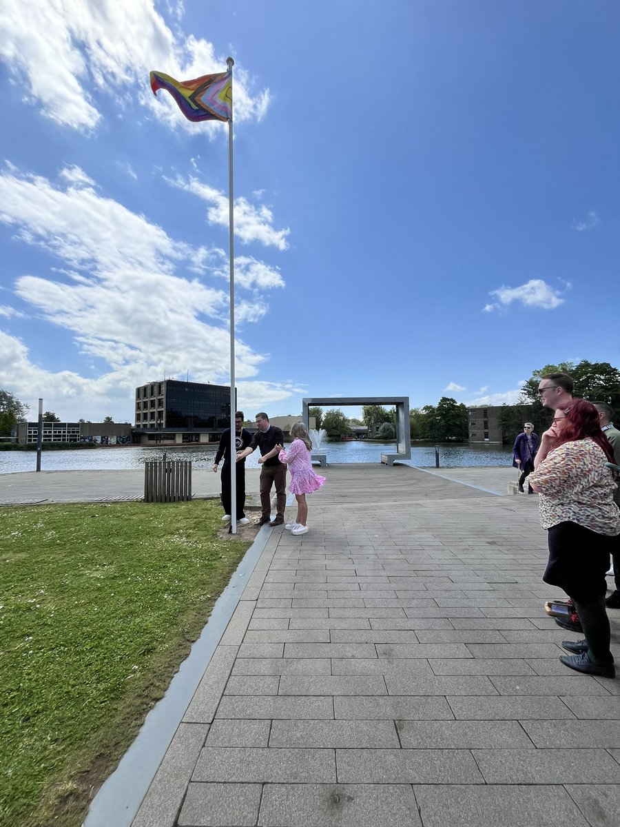 Raising the Progress Pride Flag <a href="/UniOfYork/">University of York</a> <a href="/ProfKTrehan/">Kiran Trehan</a> <a href="/EqualityatYork/">UoY Equality</a> <a href="/unisontheunion/">UNISON - UK's largest union</a> <a href="/YorkSanctuary/">University of Sanctuary York 🧡</a> <a href="/UoYAlumni/">York for Life</a> <a href="/yorkunisu/">University of York Students' Union</a> #PrideFlag #LGTB 🏳️‍🌈