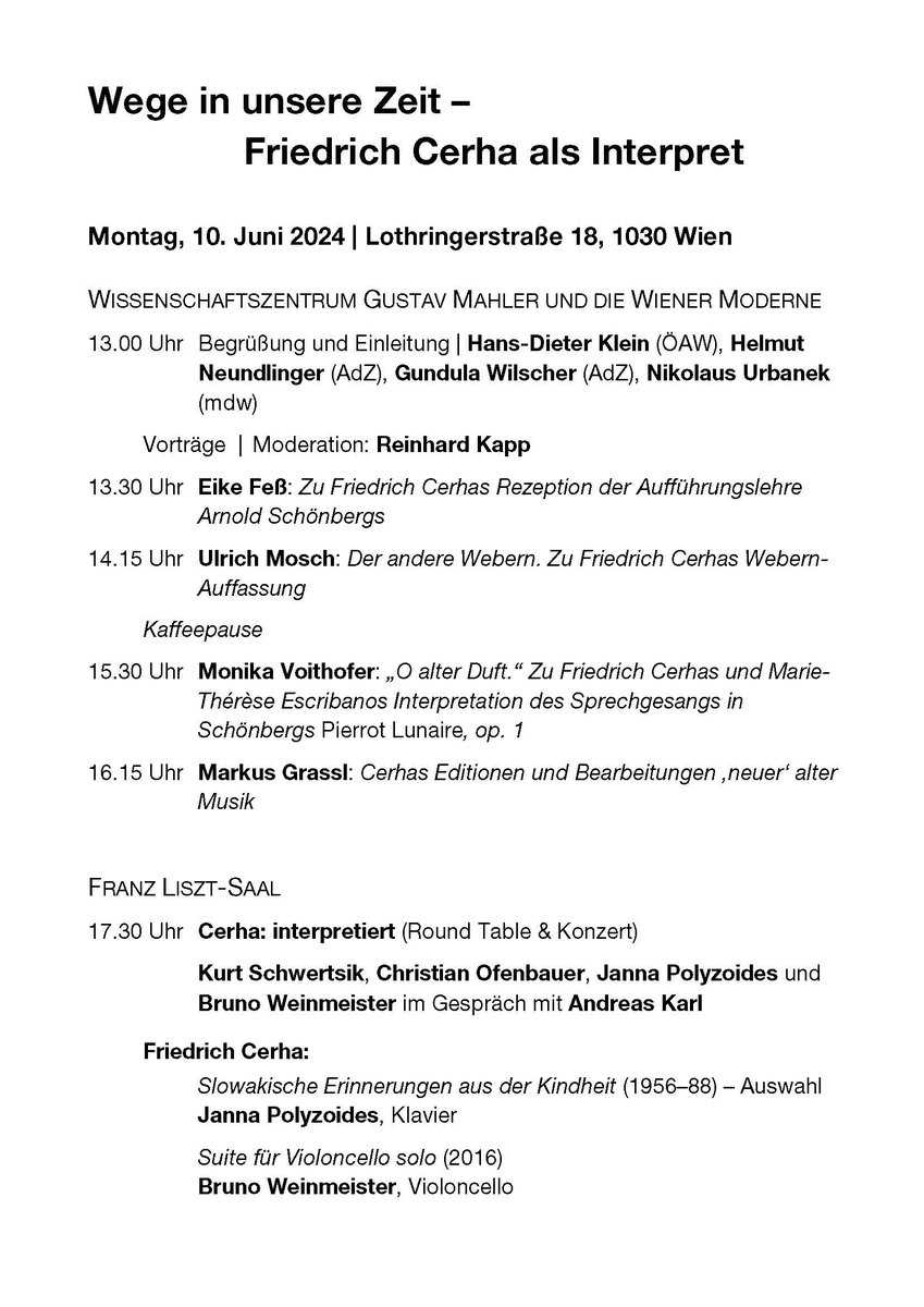 archiv_zeit's tweet photo. Am 10.06. findet an der @mdwwien (in Kooperation mit dem @archiv_zeit) ein Studientag zu Friedrich #Cerha als Interpret alter, neuer und neuester Musik statt. Vorträge, Round-Table und Konzert. https://t.co/R63ZIN5RFx https://t.co/y0tCdXm2a4