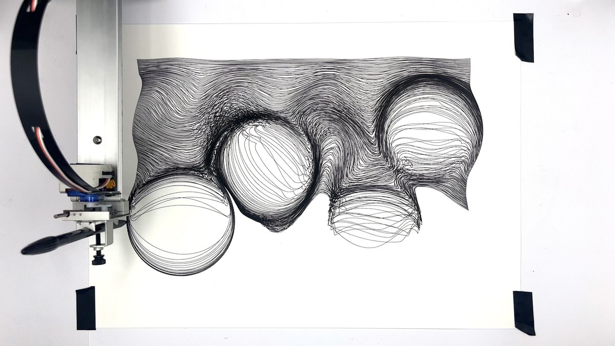 Machine Drawing 21 
youtu.be/n2SkyXTdW5I

#creativecoding #plottertwitter #axidraw