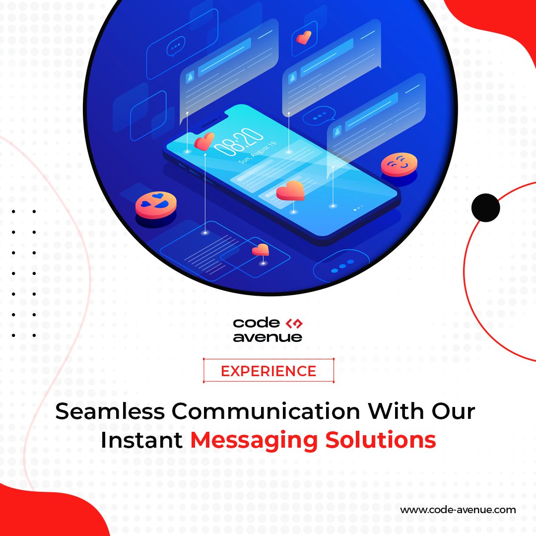 CodeAvenueLtd's tweet image. Experience seamless communication with our instant messaging solutions

#InstantMessaging #SeamlessCommunication #EfficientMessaging #MessagingPlatform #codeavenue