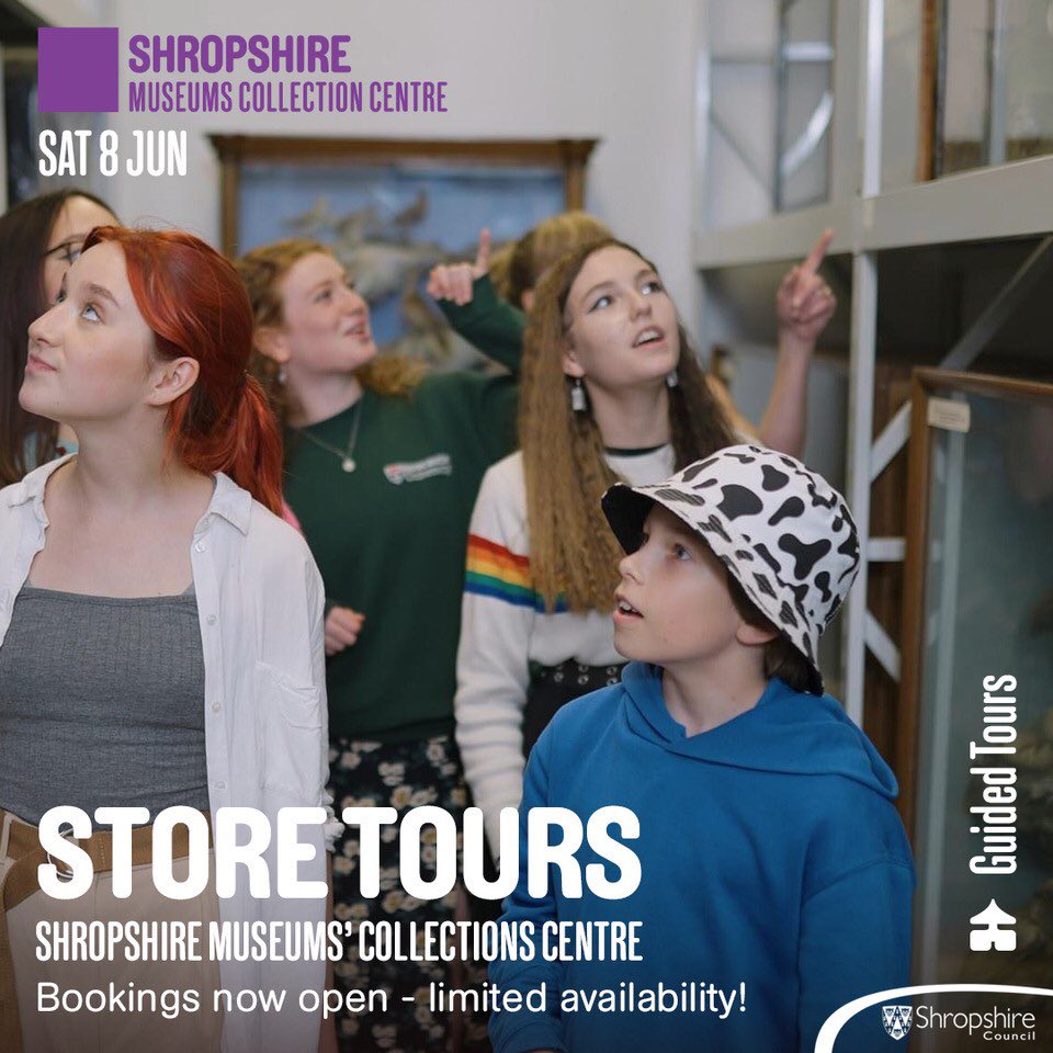 Ever wondered what Shropshire Museums holds in its vaults?  Then join us on a store tour, led by our team of knowledgeable curators. Explore Shropshire Museums Collection Centre, Ludlow on Sat. 8 June (booking essential)
#ShropshireMuseums #MuseumCollections #history #Ludlow