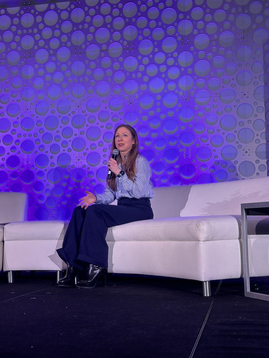 socinnovation's tweet photo. .@ChelseaClinton, Vice Chair of the @ClintonFdn, is on the #SIS24 stage with Mel Ochoa, COO of @Landmark, to discuss what she's most excited about this year, including the Too Small To Fail project. #SIS24 https://t.co/EEhLacBCC0