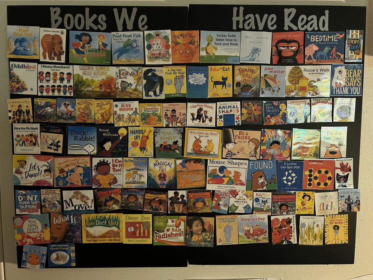 mcfrarey's tweet photo. Getting ready for the last week of school… all the books we read and we are missing some! Looks like I will need to add an extra panel for next year! 88 books on the board, books were read sometimes multiple times and at different times in the year. https://t.co/WdhBZfNz1R