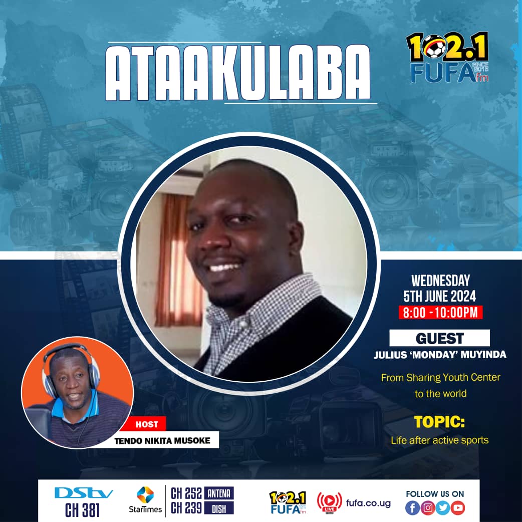 IsmaelLubiinga's tweet photo. On Air Now #ATAKULABA Ne @tendonicktah
GuEST- Julius 'Monday' Muyinda *(former Sharing Youth, SC Villa trainee and Aston Villa player)*
- Professional Adult and Community Educator https://t.co/KpPC3SpvKi
