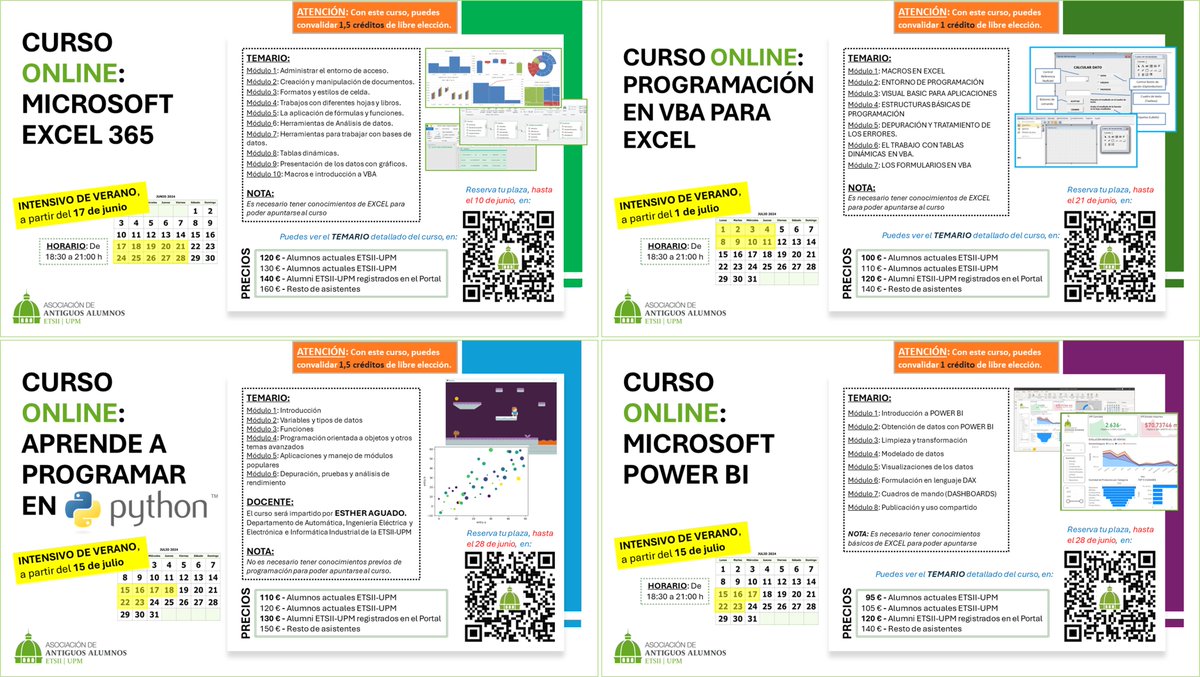 AlumniETSII's tweet image. Abierto el plazo de inscripción en los cursos de verano de la Asociación, con plazas limitadas. Temarios completos y enlaces para reservar plaza en: alumnietsiim.com/formacion/
@bibliotecaetsii 
@DeleETSII_UPM