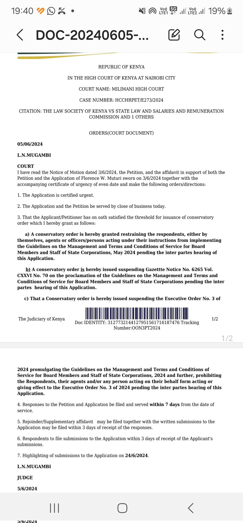 Manwa Hosea on X: &ldquo;The HC has suspended Gazette Notice No. 6265 