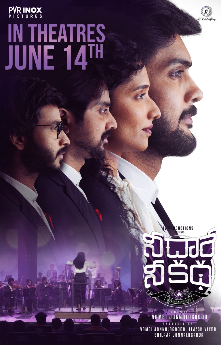 JVProductionsIn's tweet photo. Music meets magic! 🎬 #NeeDhaareyNeeKatha is releasing on June 14th. Poster countdown starts tomorrow! 🎺🎹🎶

#NDNKonJune14th https://t.co/MGLf2xqEje