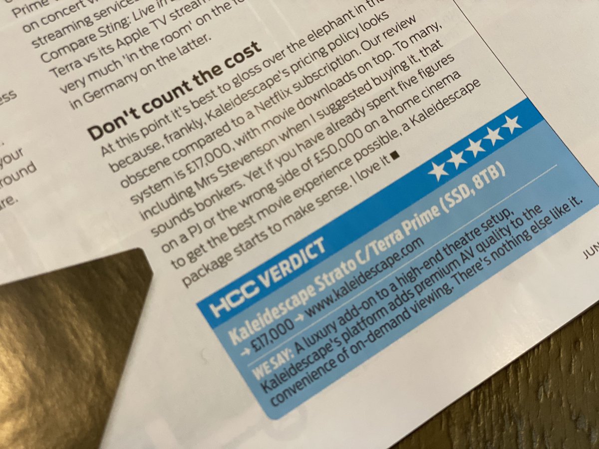 Opening #HomeCinemaChoice today was a pleasant surprise… Thank you Richard Stevenson for an epic and well deserved ⭐️⭐️⭐️⭐️⭐️ Review on the Kaleidescape Strato… And thanks to Daniel J Sait for your recent visit to Pulse Cinemas and your kind words regarding your experience.