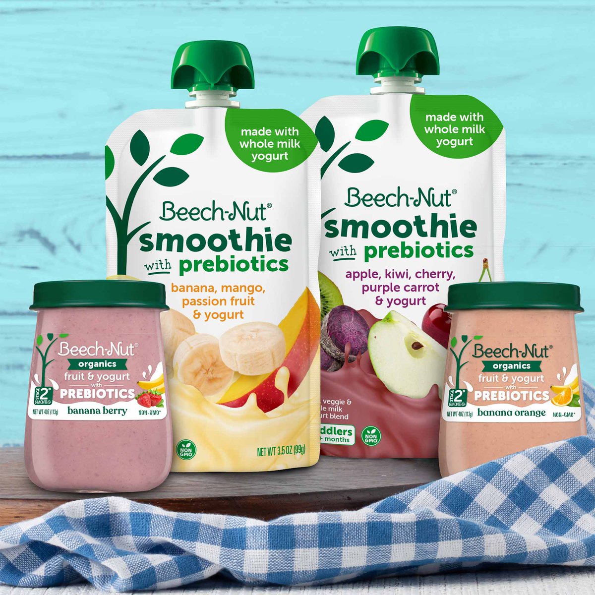 thebiondogroup's tweet photo. New Prebiotic Baby Food in Jars &amp; Pouches   The design needs to stand out among Beech-Nut’s SKU to emphasize new Prebiotics in jars and pouches. We emphasized their benefits and flavors while maintaining the iconic tree and green color.   For info, visit: https://t.co/1JIO83DFrM https://t.co/UPyiInGe8W