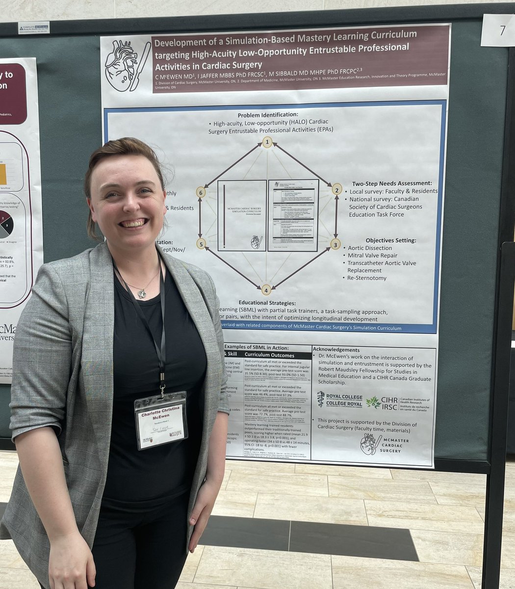 Charlotte McEwen (@c_mqn) on Twitter photo Delighted to share our work at <a href="/MacCVSx/">McMaster Cardiac Surgery</a> to develop a Simulation-Based Mastery Learning curriculum targeting highest-risk EPAs at #NERD2024 <a href="/MERIT_McMaster/">McMaster Education Research, Innovation & Theory</a>
Thanks to my supervisor Dr. <a href="/SibbaldMatt/">Matt Sibbald</a> & Drs Whitlock & @ihjaffer for your support !
<a href="/McMasterSurgery/">McMaster Surgery</a> <a href="/McMasterHSED/">MSc Health Sci Education (HSED)</a> Delighted to share our work at <a href="/MacCVSx/">McMaster Cardiac Surgery</a> to develop a Simulation-Based Mastery Learning curriculum targeting highest-risk EPAs at #NERD2024 <a href="/MERIT_McMaster/">McMaster Education Research, Innovation & Theory</a>
Thanks to my supervisor Dr. <a href="/SibbaldMatt/">Matt Sibbald</a> & Drs Whitlock & @ihjaffer for your support !
<a href="/McMasterSurgery/">McMaster Surgery</a> <a href="/McMasterHSED/">MSc Health Sci Education (HSED)</a>
