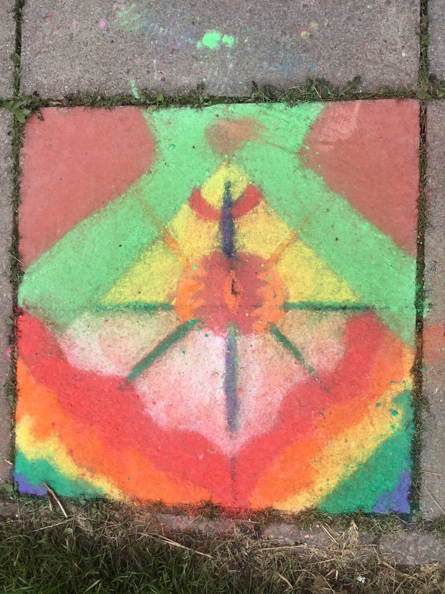 year6Hunmanby's tweet photo. Loving art week. We transferred our Rangoli designs onto the paving slabs outside the classroom today while our paper mache butterflies dried, ready for painting tomorrow. Pics to follow. https://t.co/qkBEVAiqP1