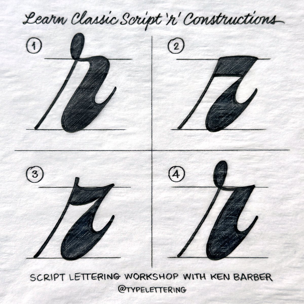 TypeLettering's tweet photo. On June 15, learn to draw cursive letters in countless styles in my Classic Script Lettering online workshop: https://t.co/f4ixNxl4N3 https://t.co/vUObWp6NG6