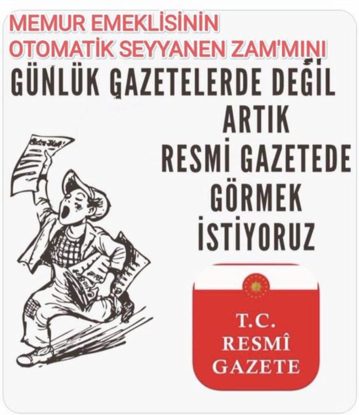 #MemurEmeklisineAdalet Memur Emeklisi ülke genelinde 2.400.000 civarında. 2.400.000 
Memur Emeklisi 11 aydır ek ödemeyi bekliyor.  Sabır ve ümitle  bekliyor.
Memur Emeklisi
<a href="/RTErdogan/">Recep Tayyip Erdoğan</a>
<a href="/RTEdijital/">Erdoğan Dijital Medya</a>
<a href="/eczozgurozel/">Özgür Özel</a>
<a href="/herkesicinCHP/">CHP 🇹🇷</a>