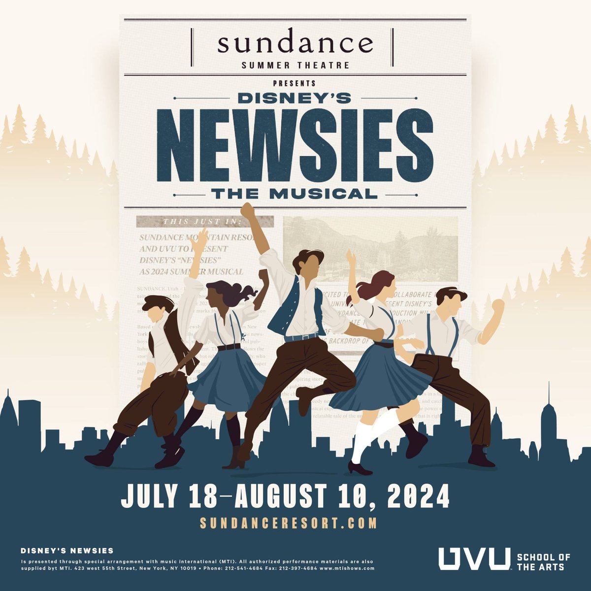 MattKeo's tweet photo. Sundance Summer Theatre has been partnering with UVU for the past 17 years. This year they're doing Newsies The Musical. The past 2 years I haven't been able to get tickets because they sell out so quickly! #UVU #UVUEverGREEN https://t.co/uzB1RQhou4 https://t.co/arCVNabADx