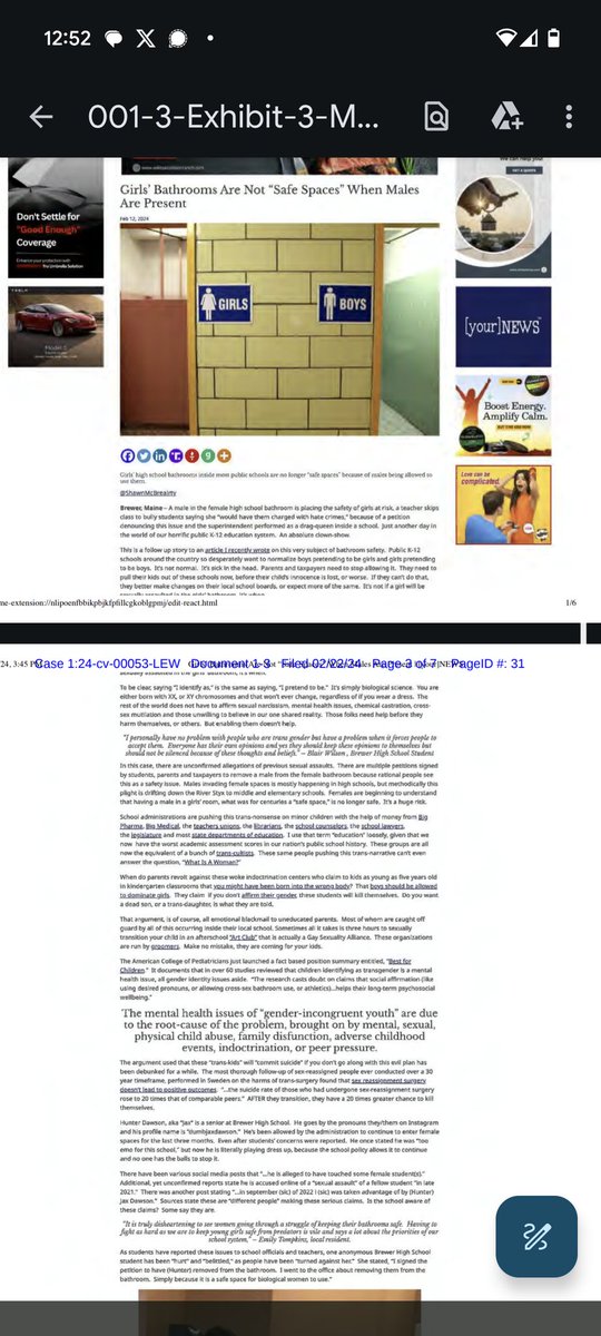 Nicoletta0602's tweet photo. I'm so sad to post that warrior dad @ShawnMcBreairty took his life. 

Brewer School Dept threatened to sue him if he didn't edit his article, "Girls Bathrooms Are Not 'Safe Spaces' When Males Are Present."

Repost the article👇🏻in memory of Shawn. Don't let the bullies win. 1/5 https://t.co/qsyVtY6uma