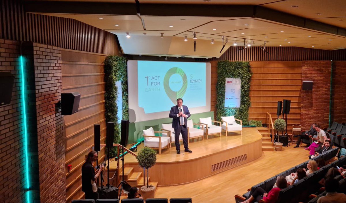 Pierrakakis's tweet image. Στο 1ο Act for Earth του @cnngreece παρουσιάσαμε τη στρατηγική του @MinEduGR για την ανάπτυξη περιβαλλοντικής συνείδησης. Η κλιματική κρίση αποτελεί μια από τις μεγαλύτερες προκλήσεις της γενιάς μας και τα παιδιά μας πρέπει να διαθέτουν τα εφόδια για την αντιμετώπισή της.