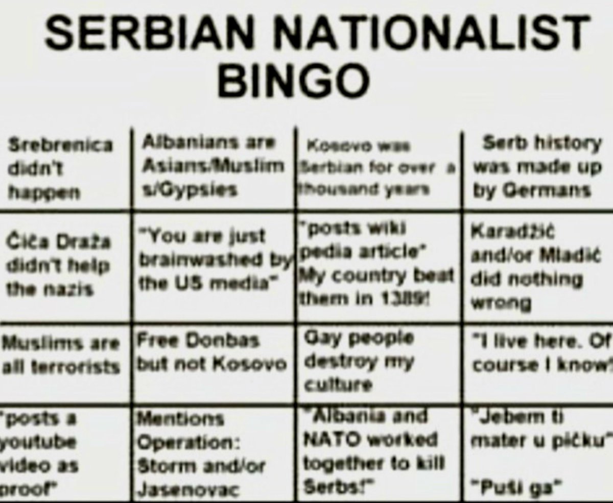ThisisKaltri's tweet photo. How serbs justify all the time its quite funny and desperate to feel sorry for them!
๐
#Delusional #serbs #Serbia #Vucic #propaganda #lies #justifications #crimes #war #victims #albanians #Kosovo #croatians #Croatia #Bosniaks #Bosnia https://t.co/hyfJlA74wR