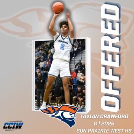 TavianCraw23's tweet photo. After a great conversation and visit with Coach Jannsen and the rest of the staff, I am blessed to have received an offer from Carroll University! 
@pio_athletics @Pio_CarrollMBB @CoachMJohansen https://t.co/kTKXFvX7CS