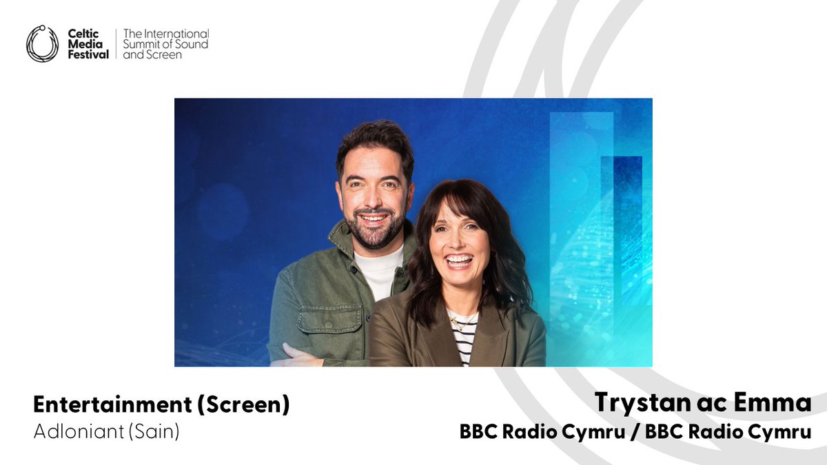 Celtic Media Festival (@celticmediafest) on Twitter photo The winner in #EntertainmentSound is ✨Trystan ac Emma ✨ <a href="/BBCRadioCymru/">Radio Cymru</a> <a href="/BBCWalesPress/">BBCCymruWales Press</a>
#CelticMedia #TorcAwards The winner in #EntertainmentSound is ✨Trystan ac Emma ✨ <a href="/BBCRadioCymru/">Radio Cymru</a> <a href="/BBCWalesPress/">BBCCymruWales Press</a>
#CelticMedia #TorcAwards