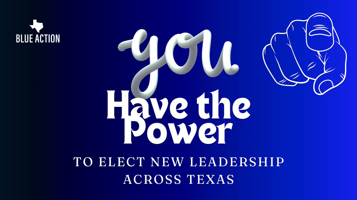 TXblueaction's tweet photo. YOU have the power to elect new leadership across Texas. Your vote is crucial in bringing about the change we need. We can build a brighter future with leaders who stand for progress and inclusivity. 🌟 #VoteForPolicy
Join our volunteer network: https://t.co/jTihegPf6I https://t.co/xUPskRqfOX