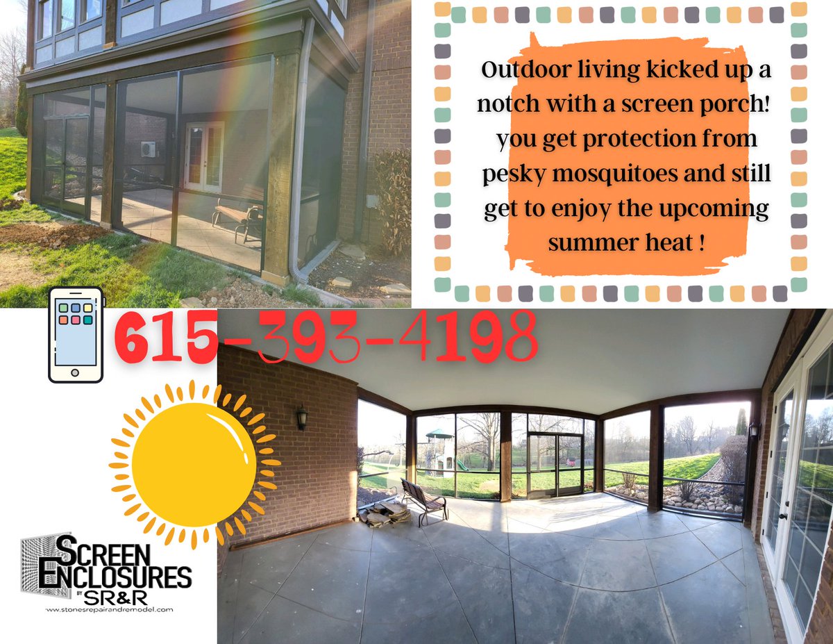 S_RepairRemodel's tweet photo. Give us a call today for a quote!
615-393-4198
#nashville #home #family #screenporch #homeowner #builder #remodel #repair #tennessee #outdoorlivingarea #backporch #back #screenpatio #entertainingarea #outdoorliving #living #outdoor https://t.co/xYcpx3DN6d