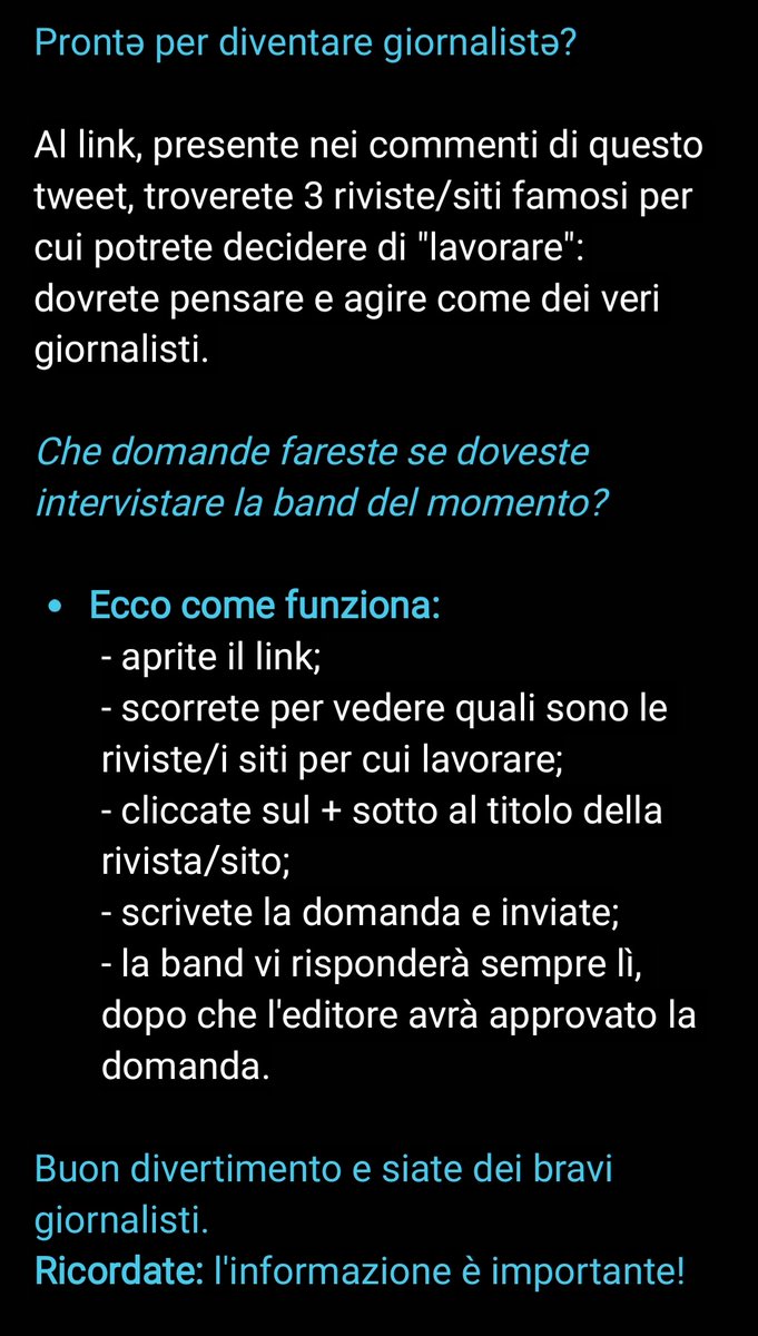 roommatessimuel's tweet photo. Prontə per diventare giornalistə?

#bandmates https://t.co/R4YZrRhoLy