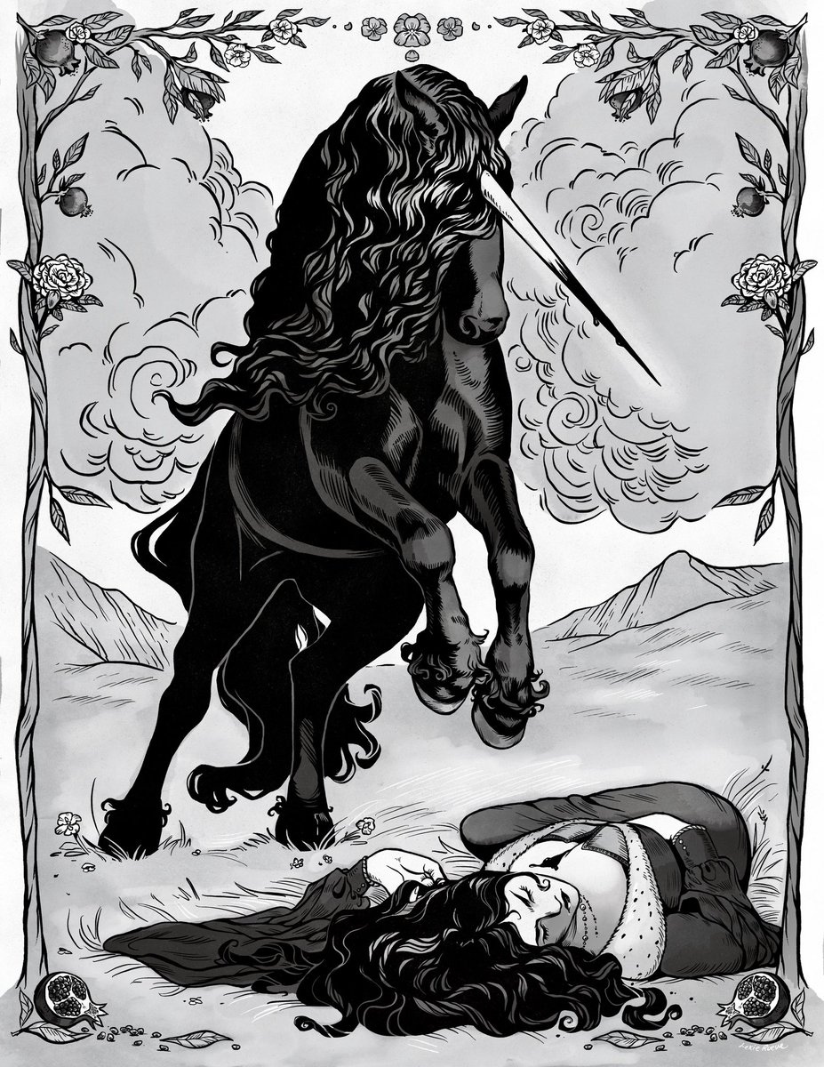 feuillyons's tweet photo. Morgaine and the Unicorn hunt for @GallantTrueZine ! Such an amazing project, I’m so glad I was able to be a part of it! https://t.co/gALCvLEh3g